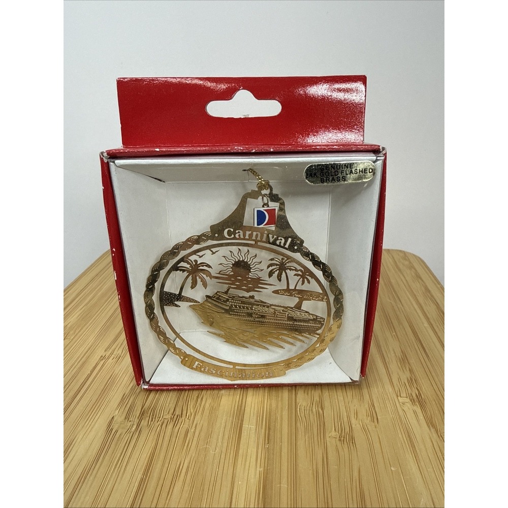 Carnival Cruise Fascination 24K Genuine Gold Finish‎ Brass Christmas Ornament